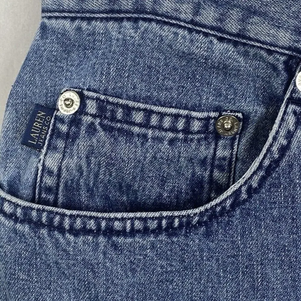 Vintage Ralph Lauren Jeans Co Denim Pencil Skirt Size 10 Y2K 90s Raw Hem
